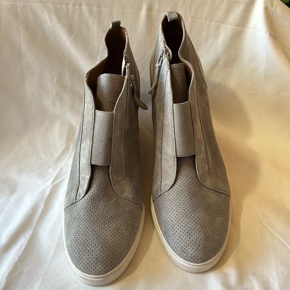 Linea Paolo Gray Felicia Suede Wedge Sneakers-Size 12 M NWOB - Picture 4 of 12